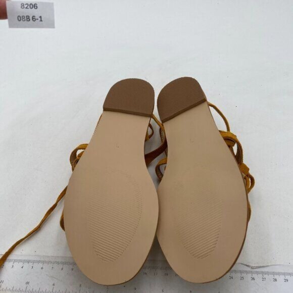 YDN Women Sexy Knee High Lace up Flats Fringe Low Heel Gladiator Strap Sandals S - Picture 7 of 8